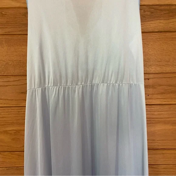 Vintage 80s Quiet Moments blue lace trim rose floral detail maxi slip dress - Picture 5 of 7